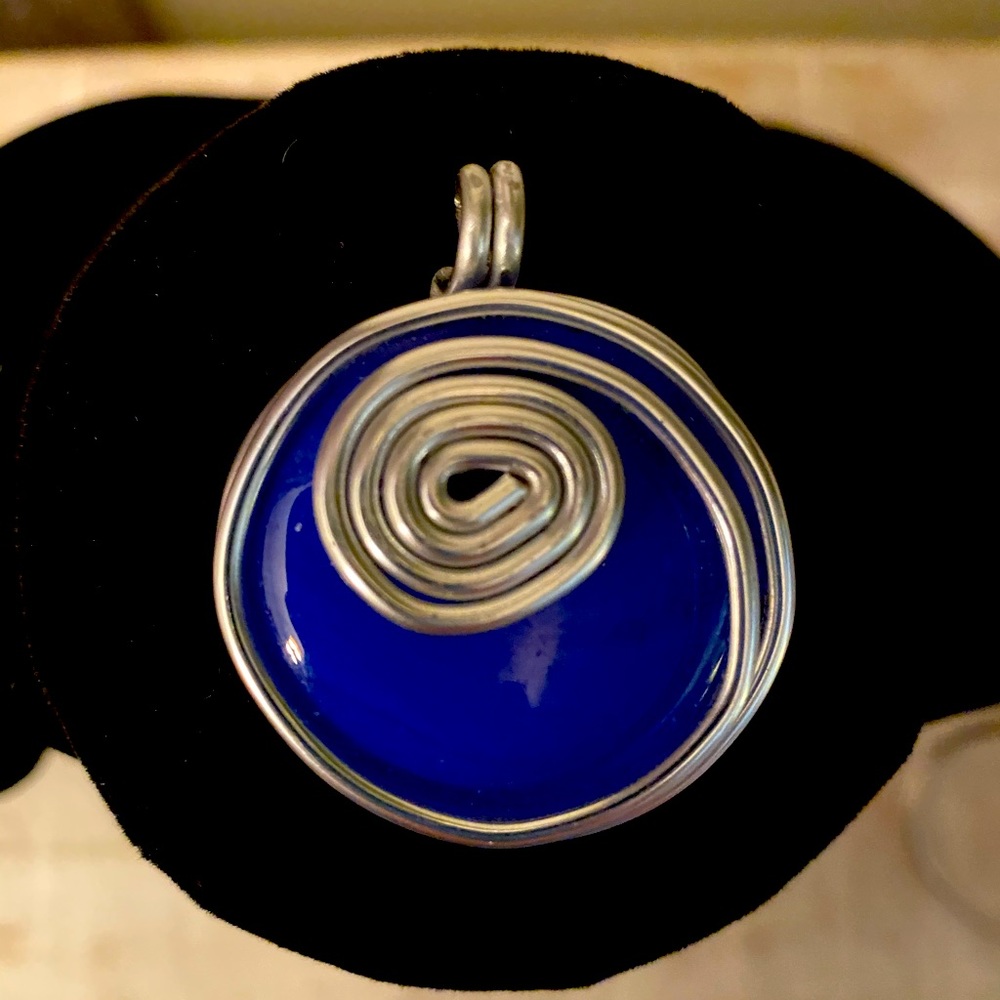 Freeform Blue Lapis Pendant